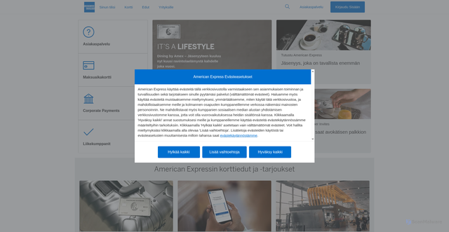 Security scan screenshot of https://www.americanexpress.com/