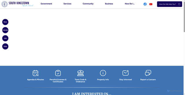 Security scan screenshot of https://southkingstownri.gov/