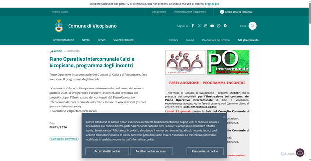 Security scan screenshot of https://www.comune.vicopisano.pi.it/