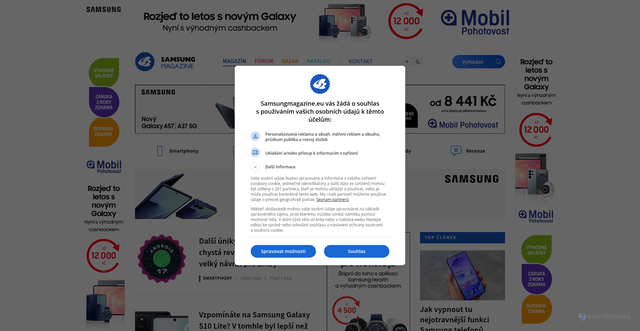 Security scan screenshot of https://samsungmagazine.eu