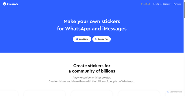 Security scan screenshot of https://sticker.ly