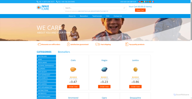Security scan screenshot of https://toppillsplace.com