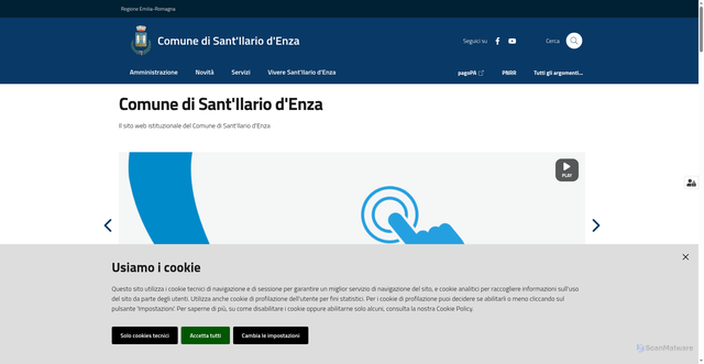 Security scan screenshot of https://www.comune.santilariodenza.re.it/