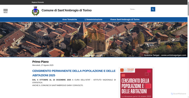 Security scan screenshot of https://www.comune.santambrogioditorino.to.it/