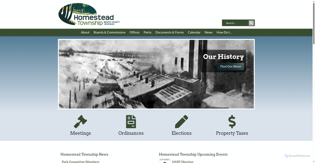 Security scan screenshot of https://www.homesteadtwpmi.gov/