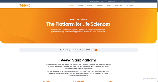 Security scan screenshot of https://veevavault.com
