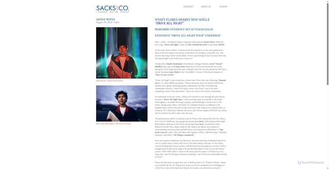 Security scan screenshot of https://sacksco.com/pr/wyatt_flores.html