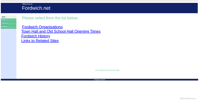 Security scan screenshot of http://www.fordwich.net