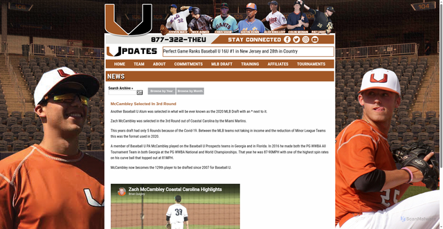 Security scan screenshot of https://www.baseballu.net/news/index.html?article_id=340