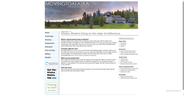 Security scan screenshot of https://www.alaska.net/