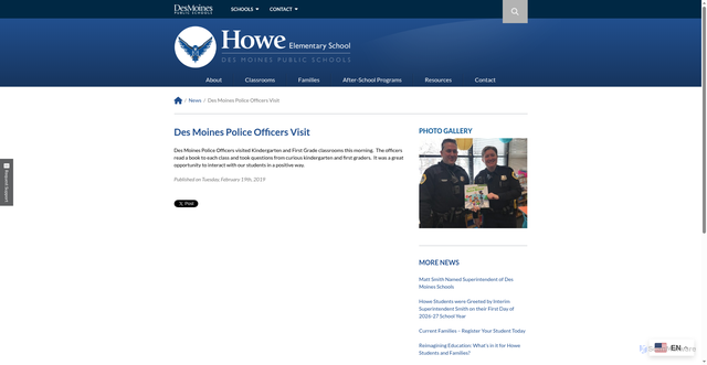 Security scan screenshot of https://howe.dmschools.org/2019/02/des-moines-police-officers-visit/