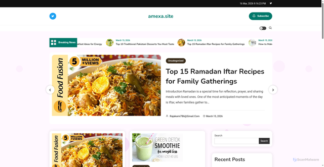 Security scan screenshot of https://amexa.site/