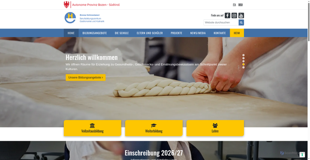 Security scan screenshot of https://www.hellenstainer.berufsschule.it/