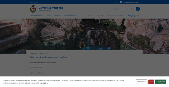 Security scan screenshot of https://comune.voltaggio.al.it/