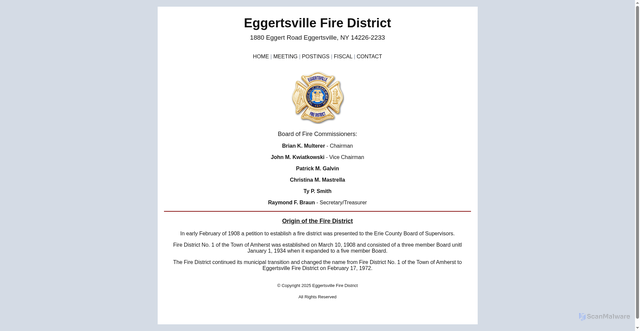 Security scan screenshot of https://eggertsvillefiredistrict.gov/