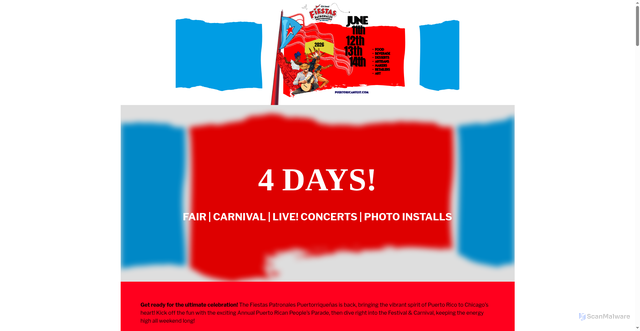 Security scan screenshot of https://dynamicevents.ticketspice.com/puerto-rican-festival-chicago-2026