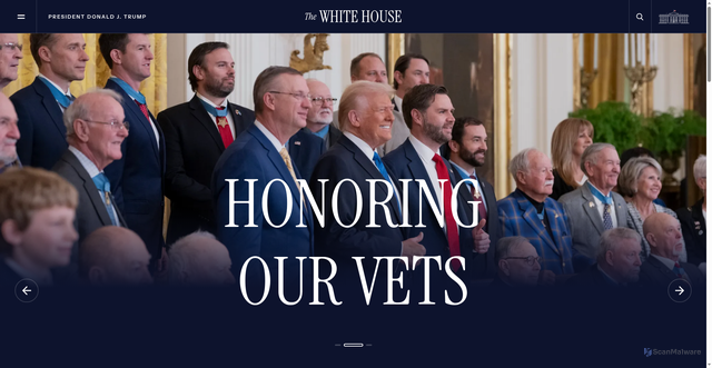 Security scan screenshot of https://www.whitehouse.gov/