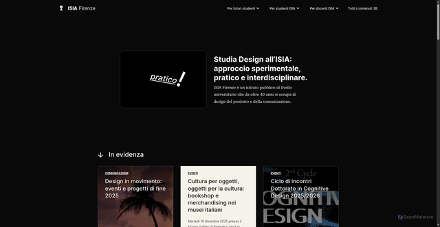 Security scan screenshot of https://www.isiadesign.fi.it/