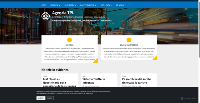 Security scan screenshot of https://www.agenziatpl.it/