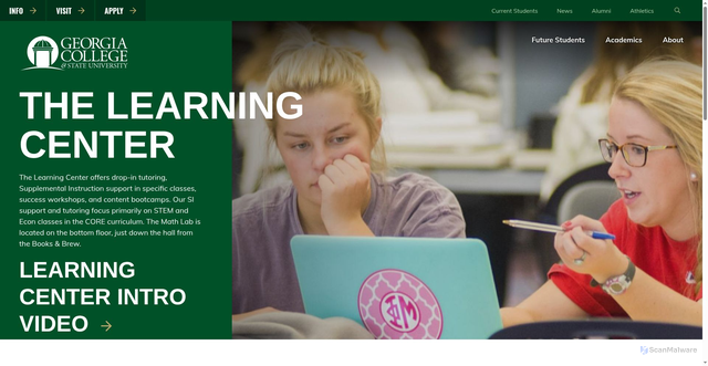 Security scan screenshot of https://www.gcsu.edu/learningcenter