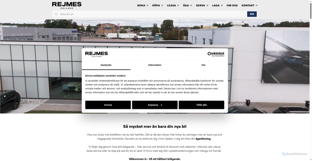 Security scan screenshot of https://rejmesbil.se