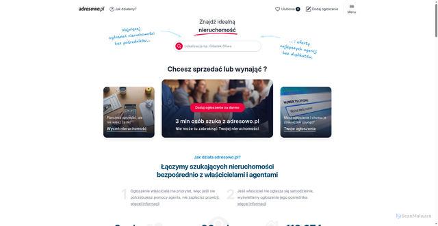 Security scan screenshot of https://adresowa.pl