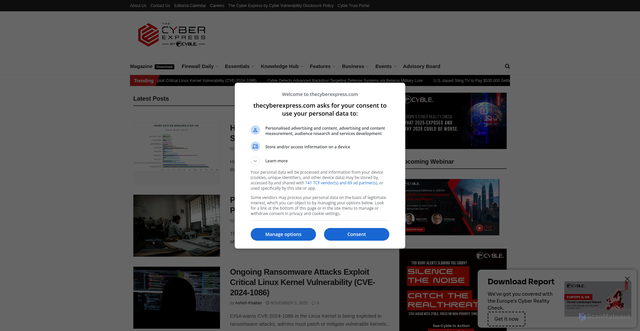 Security scan screenshot of https://thecyberexpress.com/