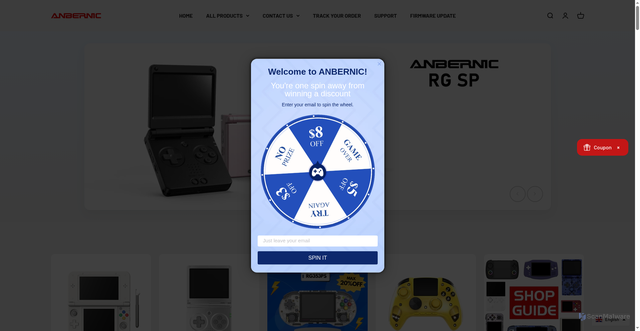 Security scan screenshot of https://anbernic.com