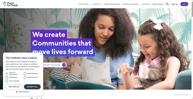 Security scan screenshot of https://placesforpeople.co.uk