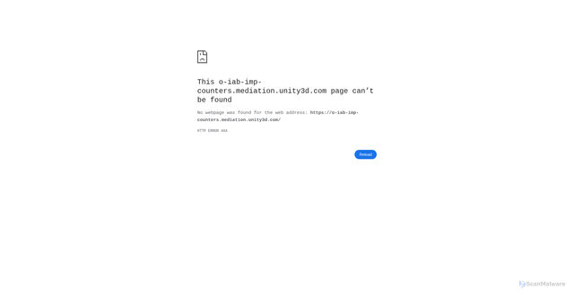 Security scan screenshot of https://o-iab-imp-counters.mediation.unity3d.com