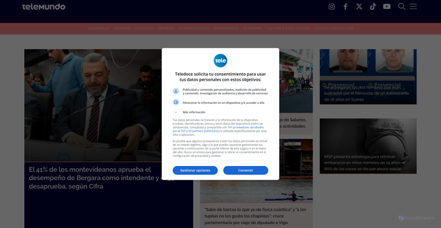 Security scan screenshot of https://www.teledoce.com/telemundo/