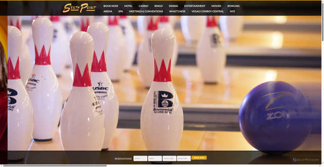 Security scan screenshot of https://southpointcasino.com/