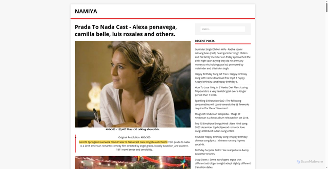 Security scan screenshot of https://yamintas.pages.dev/post/prada-to-nada-cast/