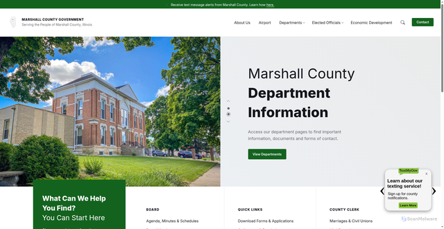 Security scan screenshot of https://marshallcountyillinois.gov/