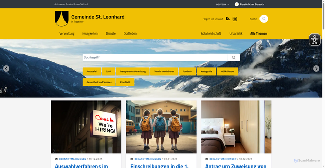 Security scan screenshot of https://www.san-leonardo.eu/de