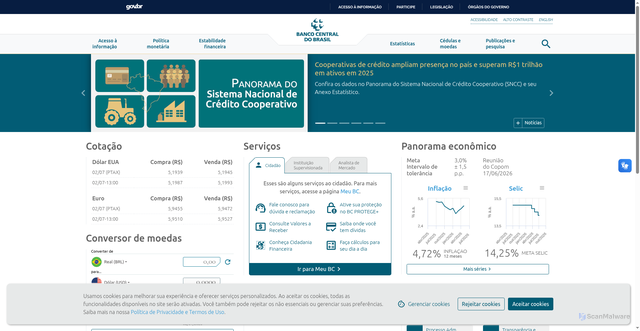 Security scan screenshot of https://www.bcb.gov.br