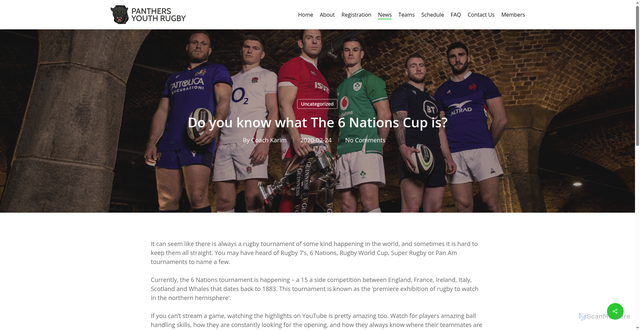 Security scan screenshot of https://panthersyouthrugby.com/2020/02/24/do-you-know-what-the-6-nations-cup-is/