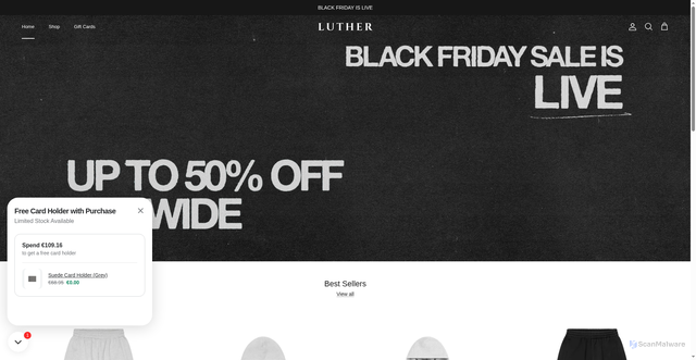 Security scan screenshot of https://luther-melbourne.myshopify.com/