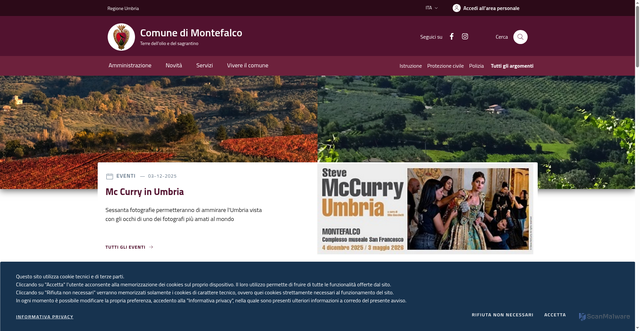 Security scan screenshot of https://www.comune.montefalco.pg.it