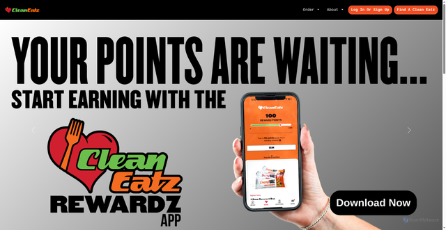 Security scan screenshot of https://cleaneatz.com