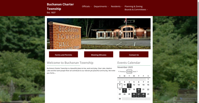 Security scan screenshot of https://www.buchanantownship.net/