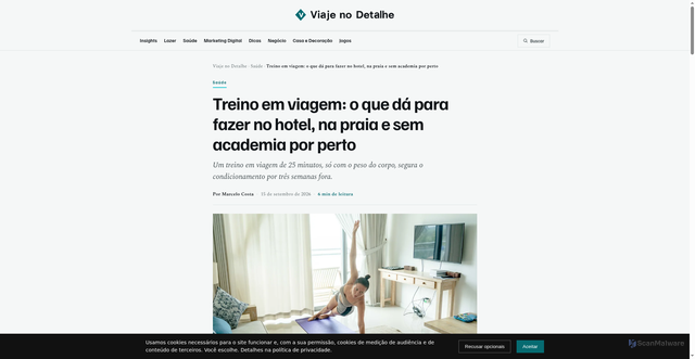 Security scan screenshot of https://viajenodetalhe.pages.dev/saude/treino-em-viagem/