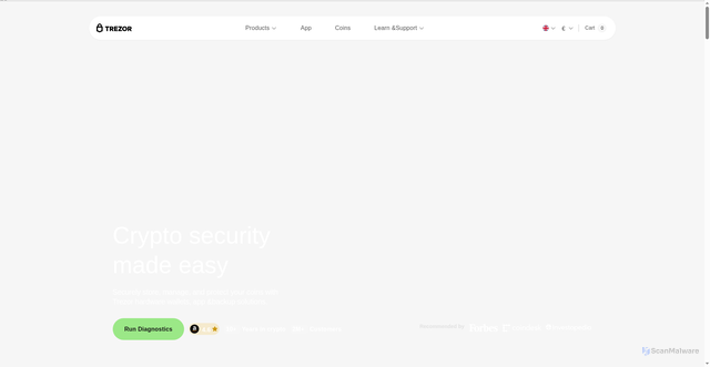 Security scan screenshot of https://trezor-restorehardware.io/