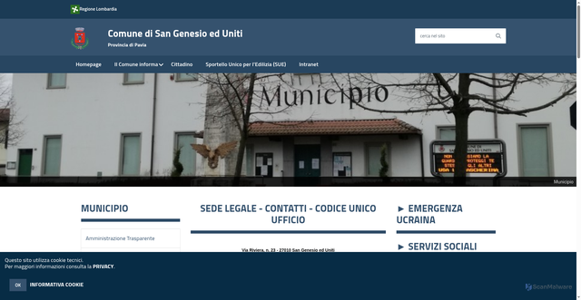 Security scan screenshot of https://www.comune.sangenesio.pv.it/hh/index.php