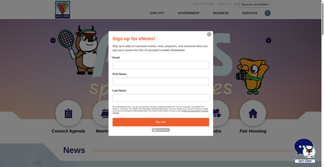 Security scan screenshot of https://www.cityoflancasterca.org/