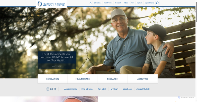 Security scan screenshot of https://umc.edu