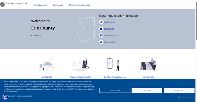 Security scan screenshot of https://www4.erie.gov/