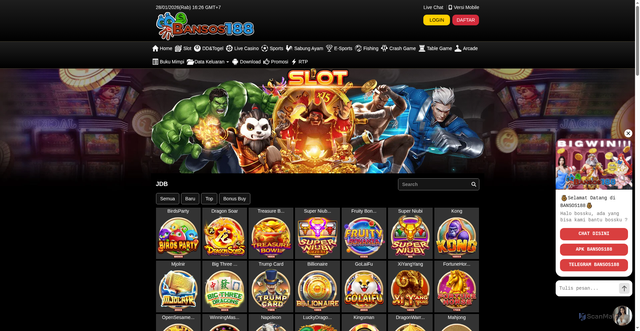 Security scan screenshot of https://noindek2-bansos188.xyz/desktop/game/slot/jdb