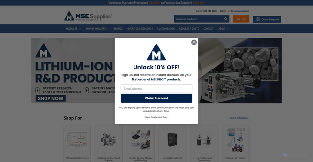 Security scan screenshot of https://www.msesupplies.com