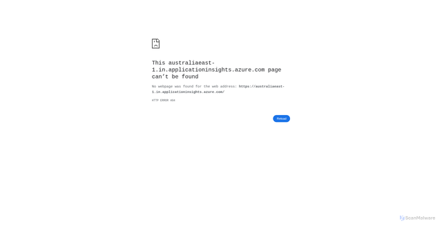 Security scan screenshot of australiaeast-1.in.applicationinsights.azure.com